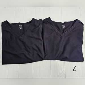 Women's Med Couture Insight V Neck Black Scrub Tops L